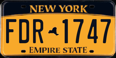 NY license plate FDR1747
