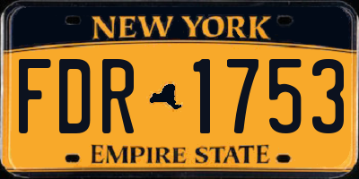 NY license plate FDR1753