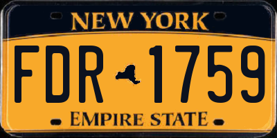 NY license plate FDR1759
