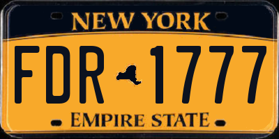 NY license plate FDR1777