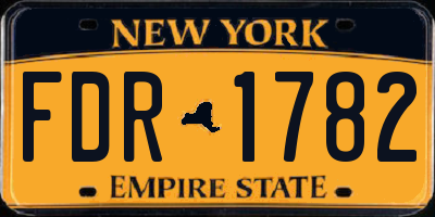 NY license plate FDR1782