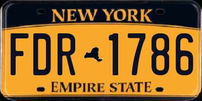 NY license plate FDR1786