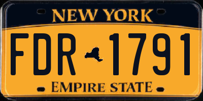 NY license plate FDR1791
