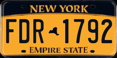 NY license plate FDR1792