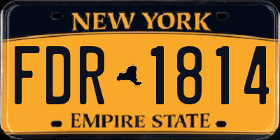 NY license plate FDR1814