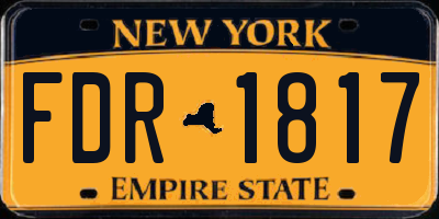 NY license plate FDR1817