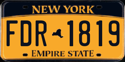 NY license plate FDR1819