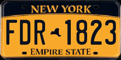 NY license plate FDR1823