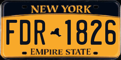 NY license plate FDR1826