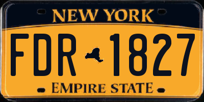 NY license plate FDR1827
