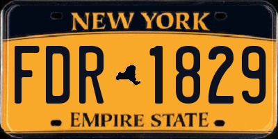 NY license plate FDR1829