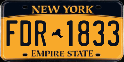 NY license plate FDR1833