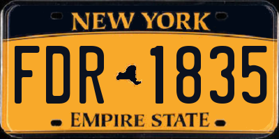 NY license plate FDR1835