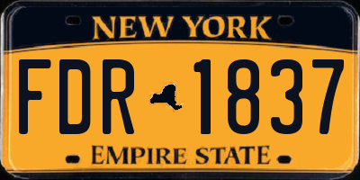 NY license plate FDR1837