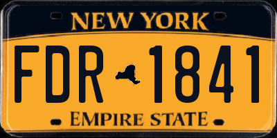 NY license plate FDR1841