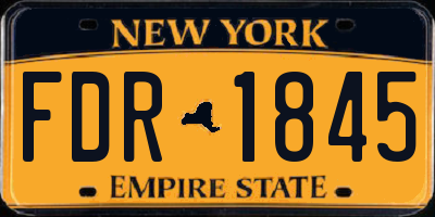 NY license plate FDR1845