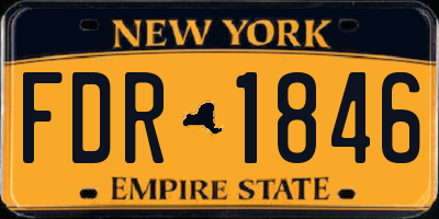 NY license plate FDR1846