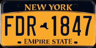 NY license plate FDR1847