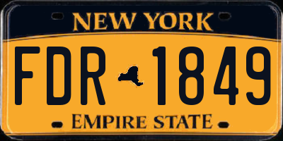 NY license plate FDR1849