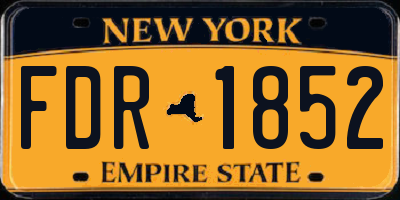 NY license plate FDR1852