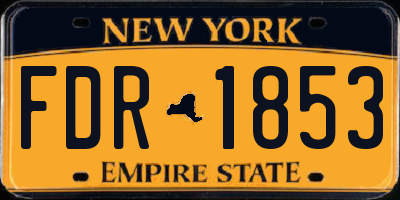 NY license plate FDR1853