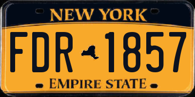 NY license plate FDR1857