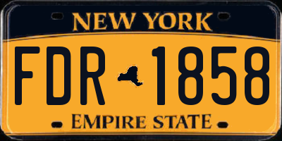 NY license plate FDR1858