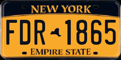 NY license plate FDR1865
