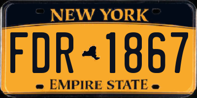 NY license plate FDR1867