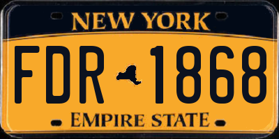 NY license plate FDR1868