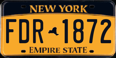 NY license plate FDR1872