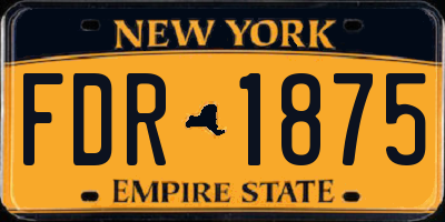 NY license plate FDR1875