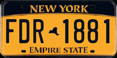 NY license plate FDR1881