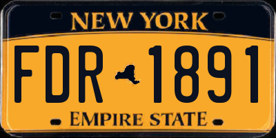 NY license plate FDR1891