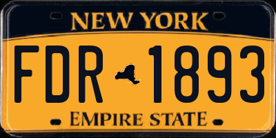 NY license plate FDR1893