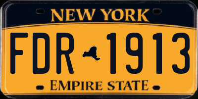 NY license plate FDR1913