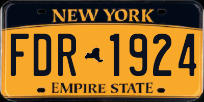 NY license plate FDR1924