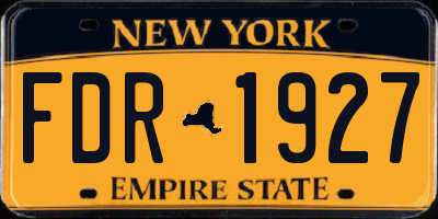 NY license plate FDR1927