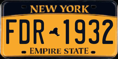 NY license plate FDR1932