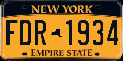 NY license plate FDR1934