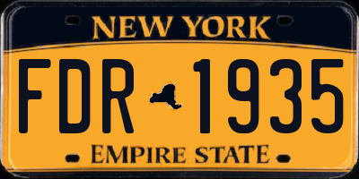 NY license plate FDR1935