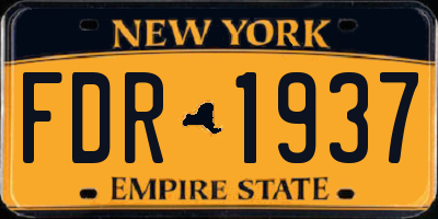 NY license plate FDR1937