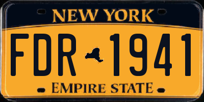 NY license plate FDR1941
