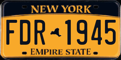 NY license plate FDR1945