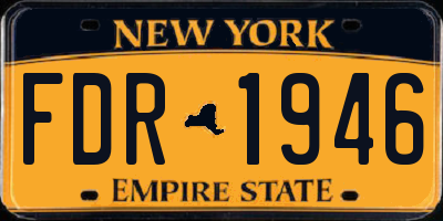 NY license plate FDR1946
