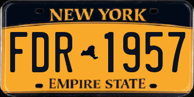 NY license plate FDR1957