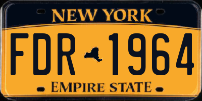 NY license plate FDR1964
