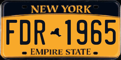 NY license plate FDR1965