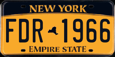 NY license plate FDR1966