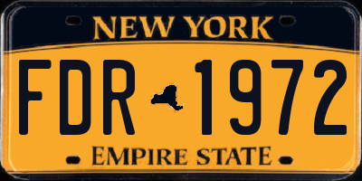 NY license plate FDR1972